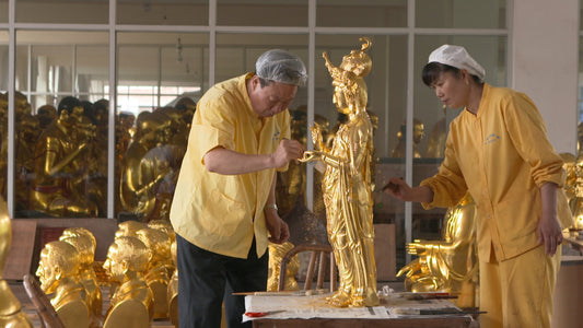 Tiantai gold-lacquer sculpture featured in the NeoTrek craft journal